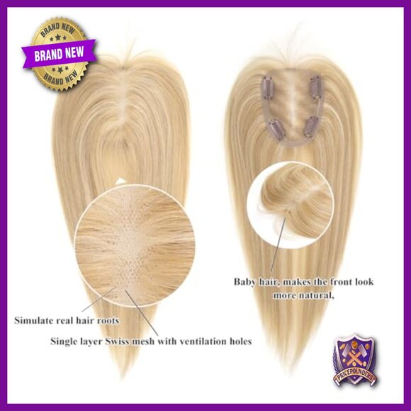 14 Inch Human Hair Topper with Swiss Base for Thin Hair main image 4